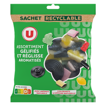 Image de U
Bonbons Assortiment gélifiés au réglisses sachet de