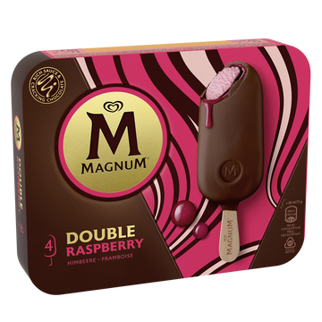 Magnum Glace Bâtonnets Magnum Double Framboise X4