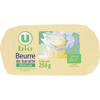 Image de U BIO
Beurre demi sel de baratte - plaquette de