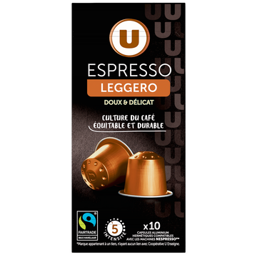 Ethical Coffee Company Café Espresso Leggero Max Havelaar U X10 Capsules 52g
