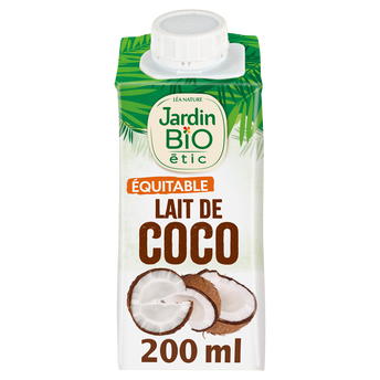 Image de Lait de coco fluide bio JARDIN BIO ETIC, brick de