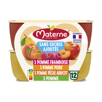 Image de Compotes Coupelles Sans Sucres Ajoutés Multivariétés Fruits Jaunes MATERNE