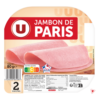 Image de U
Jambon de Paris sans couenne - x2 tranches