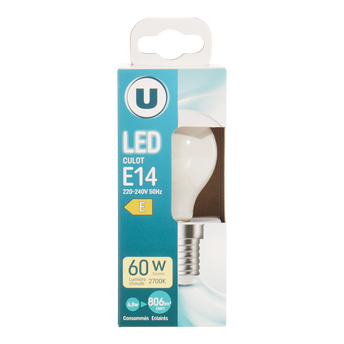 Image de U
Ampoule Led mini ronde 60w e14 opaque lumière