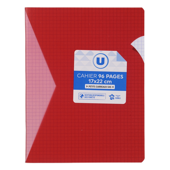Image de U
Cahier piqure 17x22cm 96p petits carreaux 5x5 polypro