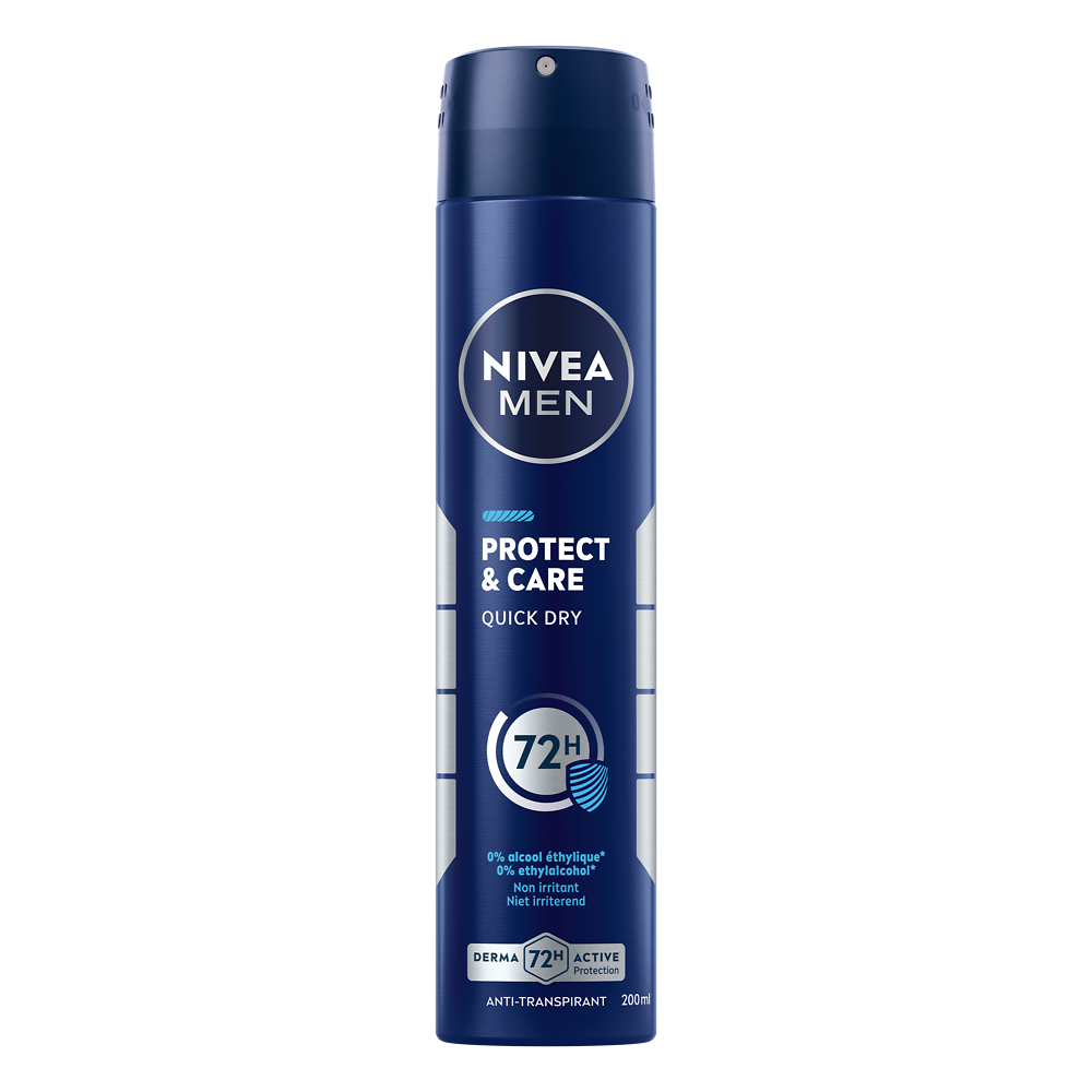 NIVEA Protect & Care Deo-Spray – 200 Ml, 48h Schutz, Alkoholfrei, Mit Pflegekomplex, Für Sensible Haut