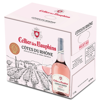 Image de Vin rosé AOP Côtes du Rhône CELLIER DES DAUPHINS prestige, bouteillede