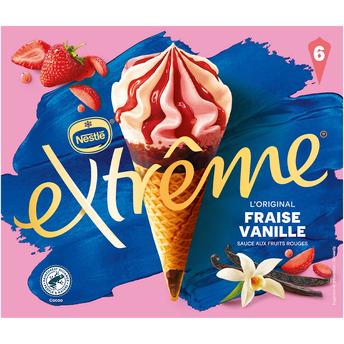 Image de Cônes fraise vanille EXTREME X6