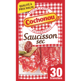 Image de Saucisson sec supérieur pur porc COCHONOU, 30 tranches