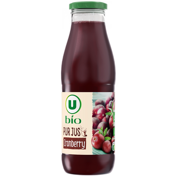 Image de U BIO
Pur jus de cranberry  bouteille en verre de