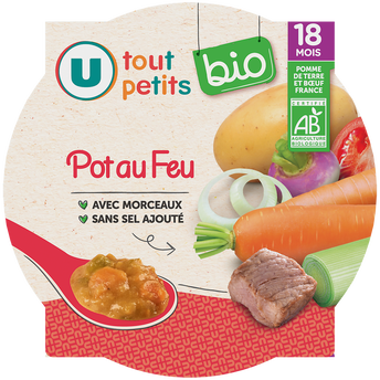 Image de U TOUT PETITS BIO
Plat bébé assiette de pot au feu avec morceaux dès 18 mois