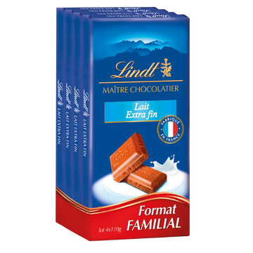 Lindt Chocolat Au Lait Extra-fin Recette Originale Lindt 4x110g