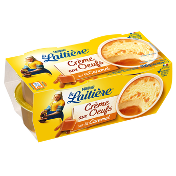 Image de Crème aux oeufs sur lit de caramel LA LAITIERE - 4 pots de