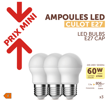 Image de Ampoule LED PRIX MINI ronde 60w e27