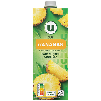 Image de U
Jus à base de concentré d'ananas