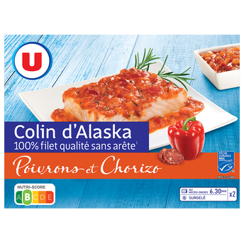 Image de U
Colin d'Alaska sauce poivrons et chorizo