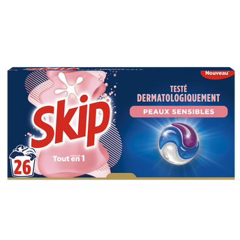 Image de SKIP - Lessive en Capsules - Hypoallergénique - 3 en 1 - 26 lavages -548.6