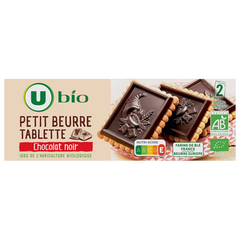 Image de U BIO
Tablette petit beurre au chocolat noir bio paquet de