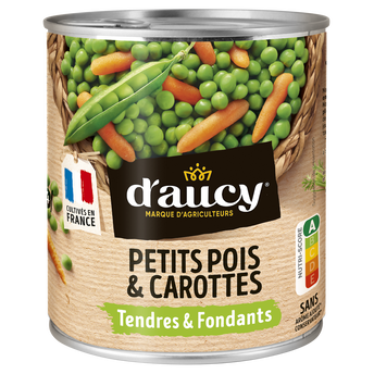 Image de Petits pois et carottes extra tendres D'AUCY - Boîte de 530g net