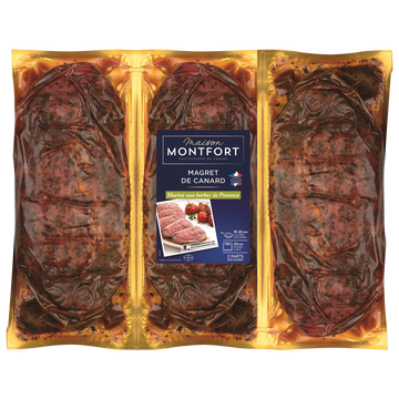 Montfort Magret De Canard Mariné Aux Herbes De Provence, Montfort, 3 Pièces 1,17 Kg Environ
