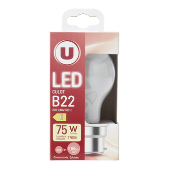 Image de U
Ampoule LED ronde 75W B22 opaque