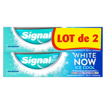 Signal Dentifrice White Now Blancheur Ice Cool Signal, 2x75ml