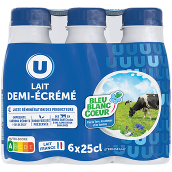 Image de U
Lait UHT demi-écrémé Bleu Blanc Coeur -  6 bouteilles de