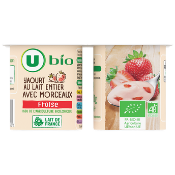 Image de U BIO
Yaourts bio brassés aux fraises