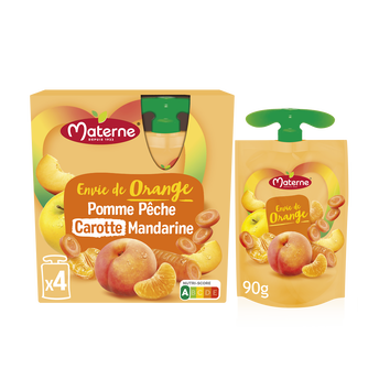 Image de Compote pomme/pêche/carotte/mandarine MATERNE