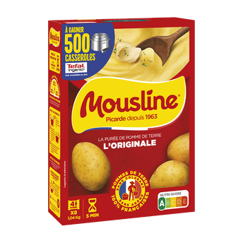 Image de Purée nature MOUSLINE format 4 personnes 8 sachets de 130g