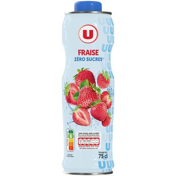 Image de U
Boisson concentrée à diluer à la fraise sans sucres  bouteille