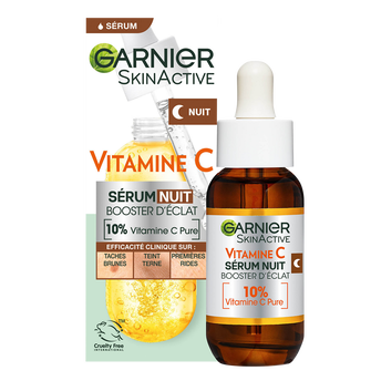 Image de Sérum visage Nuit Booster d'Eclat A La Vitamine C Skinactive GARNIER -Flacon