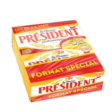 Président Beurre Doux 82% De Matière Grasse Président, 2x250g