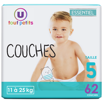 Image de U TOUT PETITS
Couches essentiel T5 11/25kg  sachet