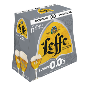 Leffe Bière Blonde Sans Alcool Abbaye De Leffe, Pack De 6x25cl