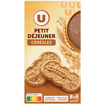Image de U
Biscuits petit dejeuner tout céréales paquet de