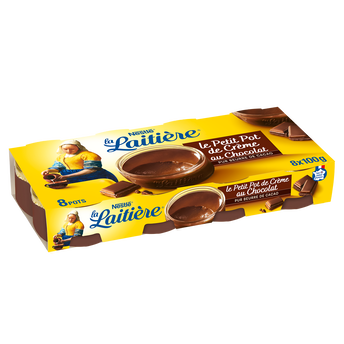 Image de Le Petit Pot de crème Chocolat LA LAITIERE - 8 pots de