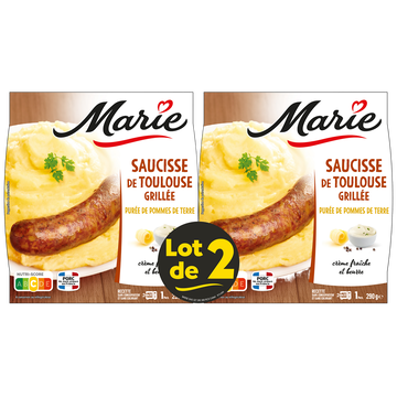 Marie Saucisse Toulouse Grillée Purée Pomme De Terre Marie 2x290g