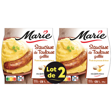 Marie Saucisse Toulouse Grillée Purée Pomme De Terre Marie 2x290g