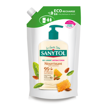 Image de Recharge gel lavant anti-bactérien nourrissant gelée royale avec laitd'amande bio SANYTOL