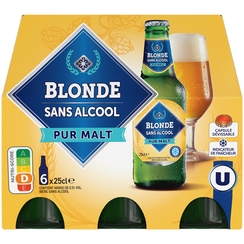 Image de U
Bière blonde sans alcool  pack de