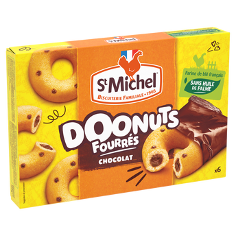 Image de Doonuts fourrés chocolat SAINT MICHEL, paquet de