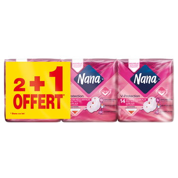 Nana Serviettes Ultra Normal Plus Nana, 2 Paquets De 14 + 1 Offert