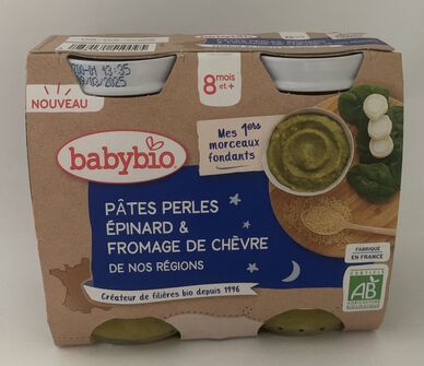 BabyBio petits pots bébé Pomme de terre Epinards Bio - Dès 4 mois