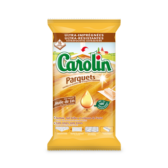 Image de Lingettes huile de lin pour parquets vitrifiés et stratifiés CAROLIN -15