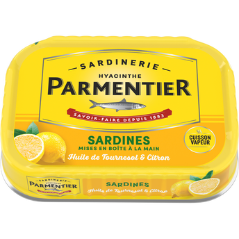 Image de Sardine huile tournesol et citron PARMENTIER boîte 1/6