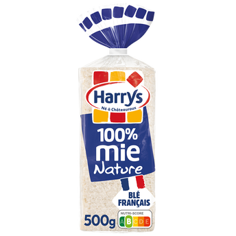Image de Pain de mie 100% Mie Nature sans croûte petites tranches HARRYS