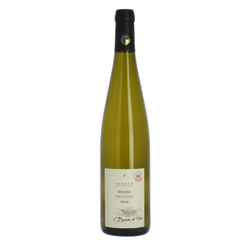 Image de Vin blanc sec d'Alsace AOP Riesling cuvée prestige BARON DE HÖEN,bouteille de