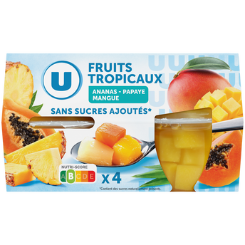 Image de U
Coupelles fruits tropicaux sans sucre ajoutés