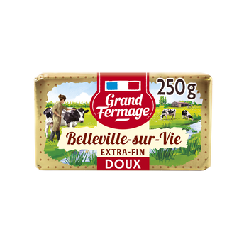 Image de Beurre doux Belleville sur vie extra fin GRAND FERMAGE, 82%mg, plaquette de